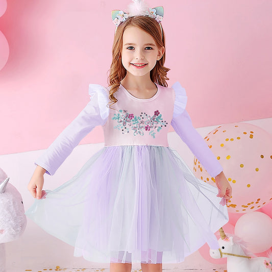 Flower Sequined Dream Style Princess Girl Toddler Tutu Girl
