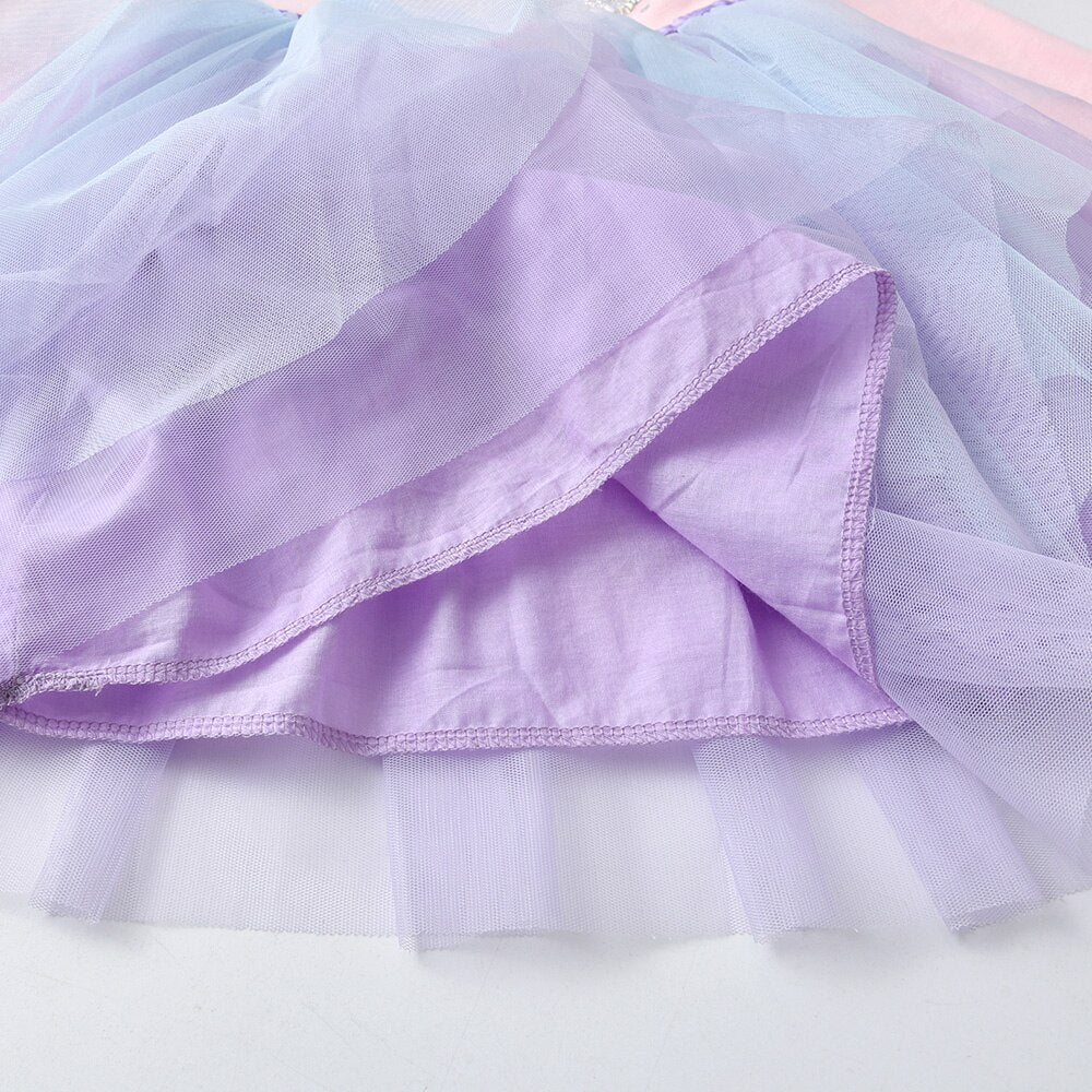 Butterfly Sequined Princess Girl Toddler Tutu Girl Dress for Birthday Party