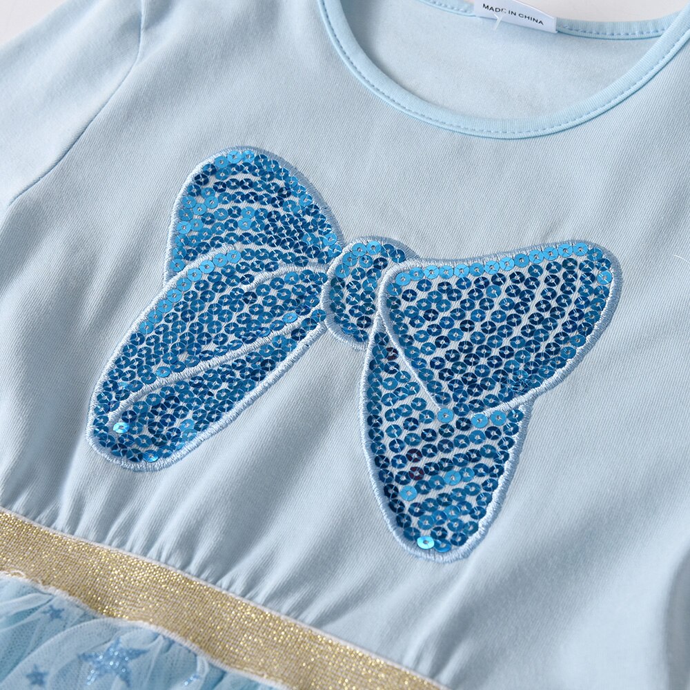 Blue Girls Tutu Dress Butterfly Tulle Party Wedding Brithday Dress for Kids