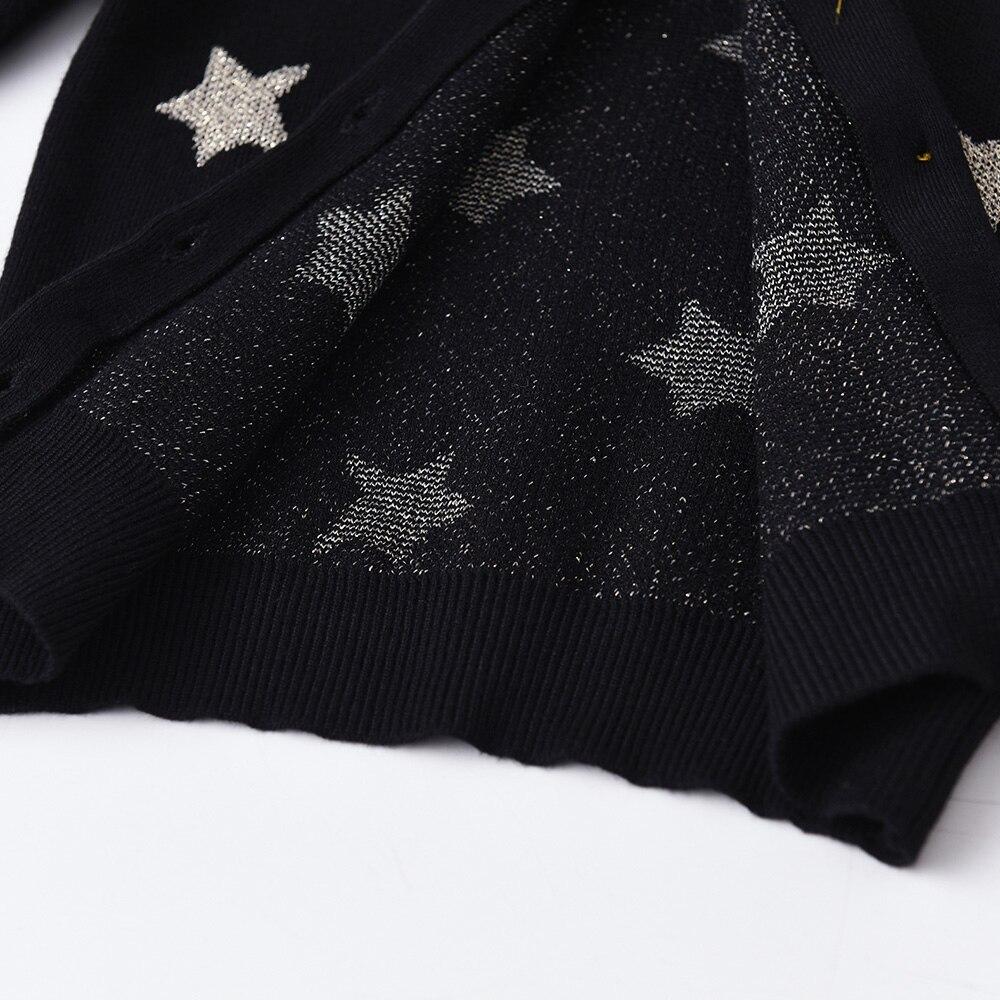 2-8Y Girls Clothes Set Star Print Cardigan Sweaters + Star Sparkle Layers Tulle Skirt