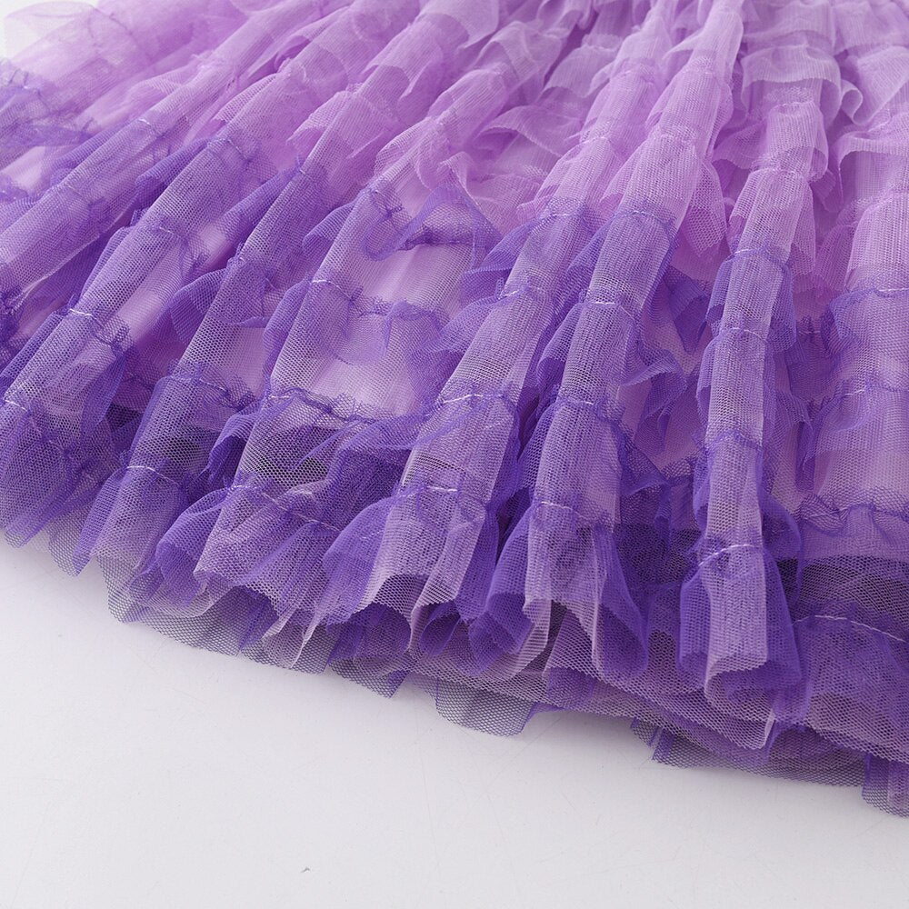 Love & Unicorn Pattern Princess Party Layered Soft Tutu Girl Toddler Dress