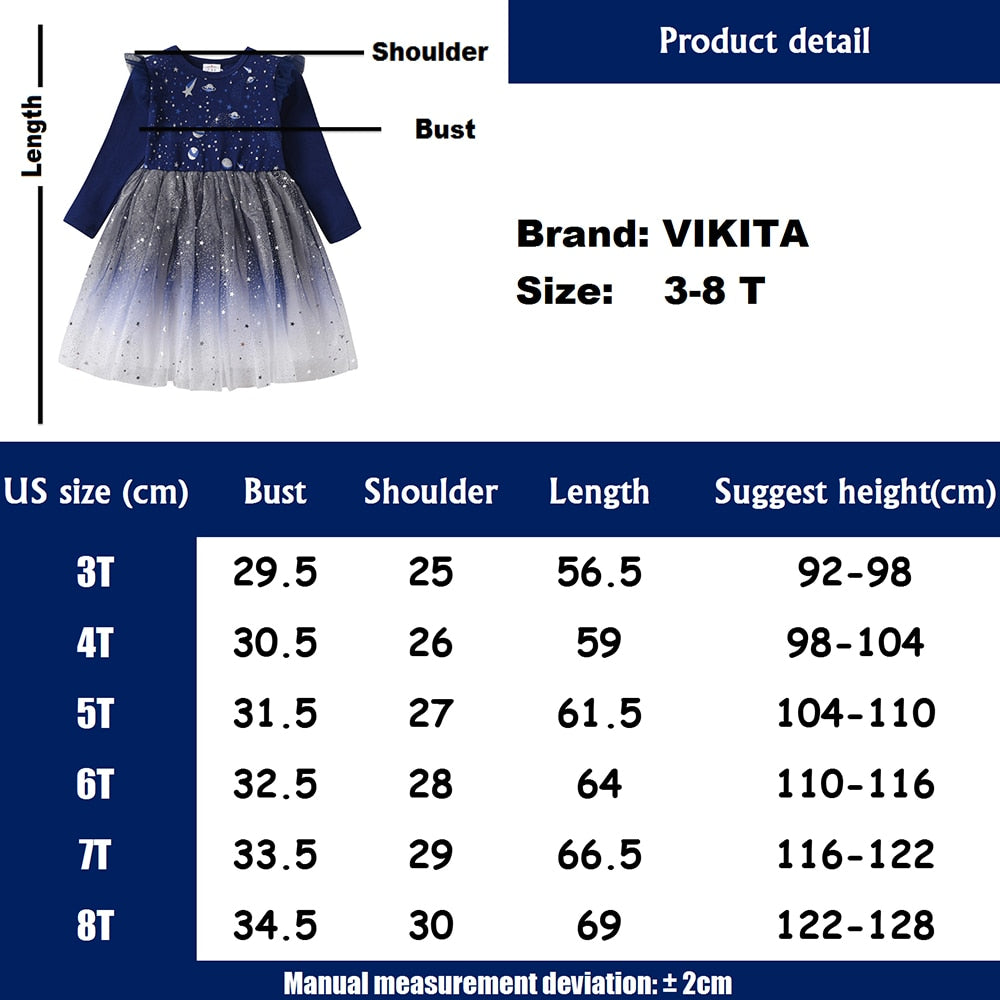 Starry Sky Pattern Princess Dream Toddler Tutu Dress
