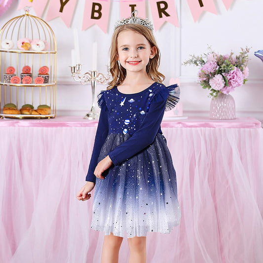 Starry Sky Pattern Princess Dream Toddler Tutu Dress