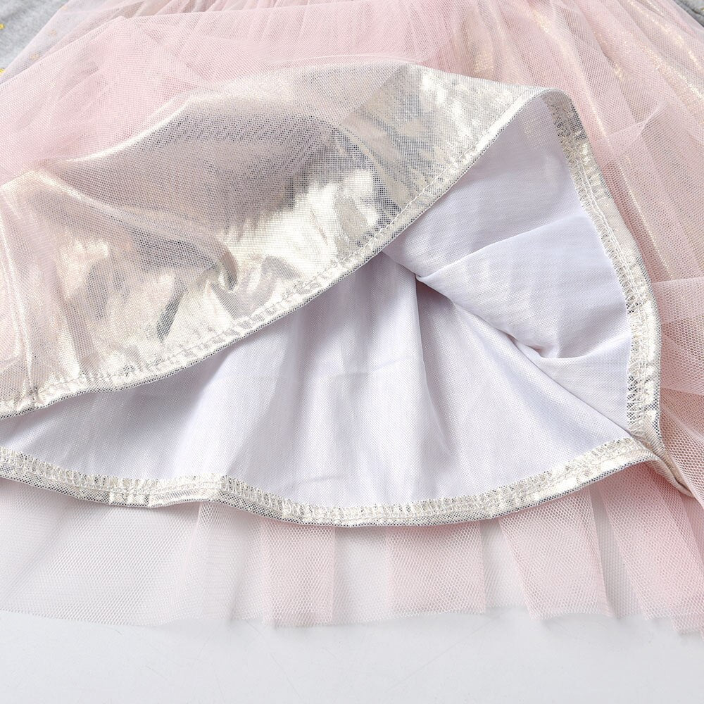 Cartoon Unicorn Pattern Lace Tutu Dress for Girl Toddler 3-8T