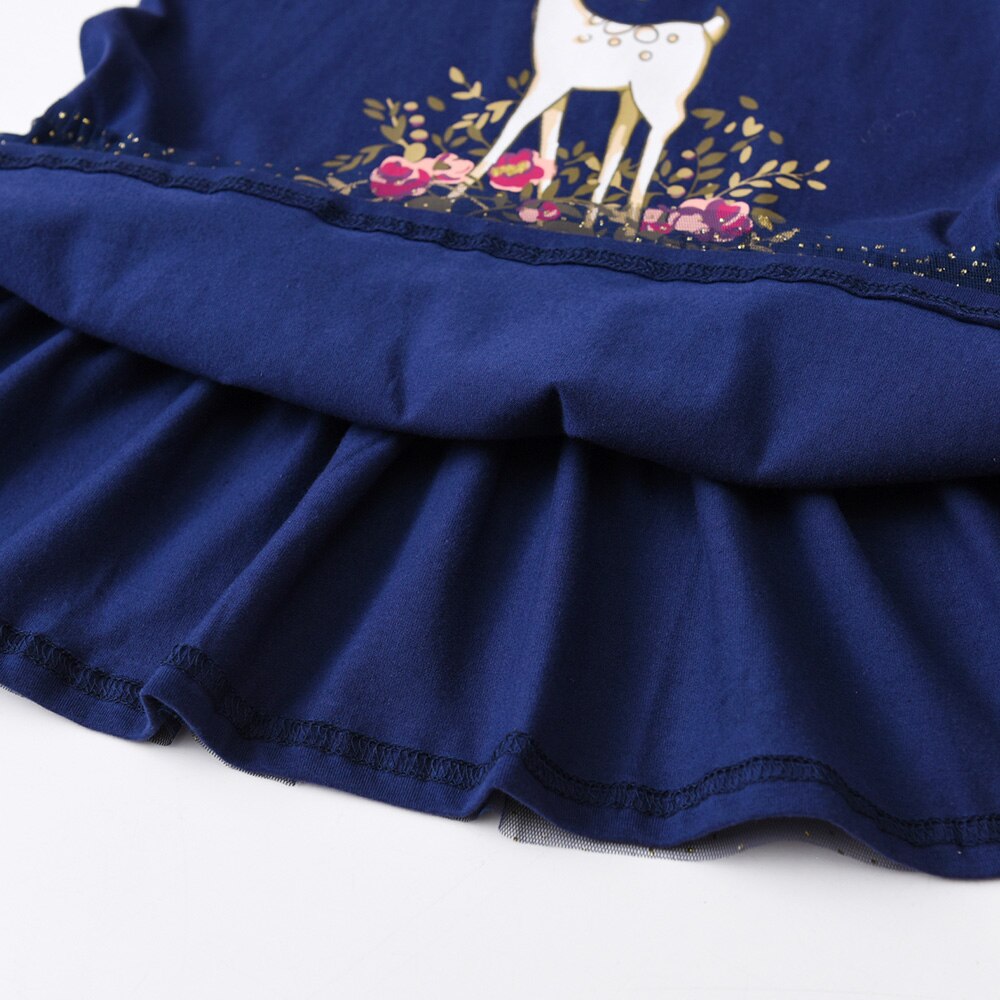 3-8T Princess Lovely Fawn Toddler Casual Girl Dress for Birthday Party