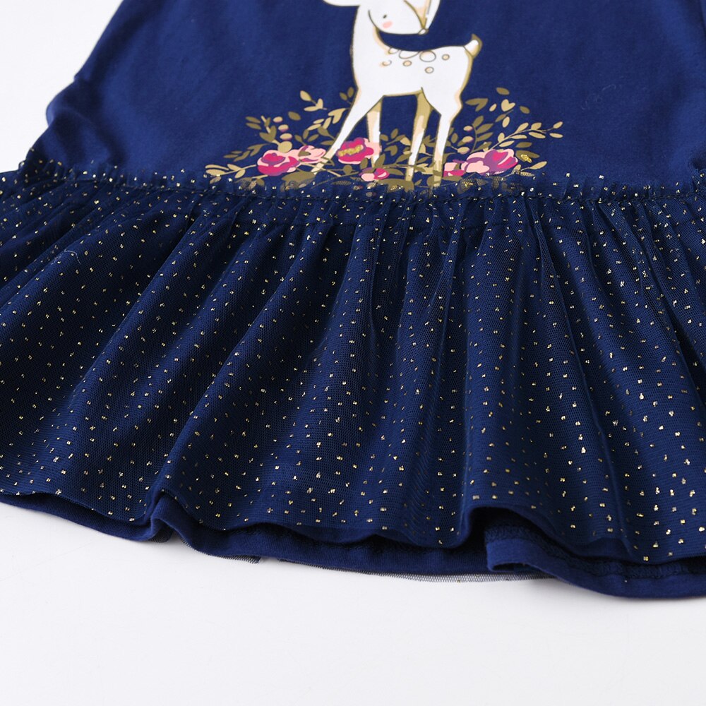 3-8T Princess Lovely Fawn Toddler Casual Girl Dress for Birthday Party