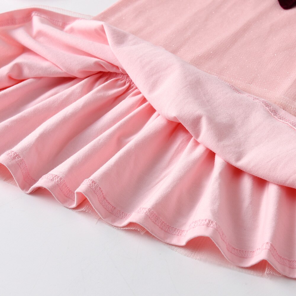 3D Butterfly Bow Girl Toddler Cotton Long Sleeve Dress for Daily School