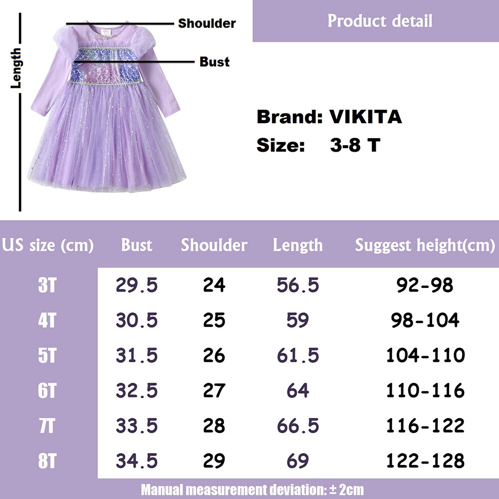 Mermaid Pattern Girl Toddler Tutu Dress Lace Long Sleeve Tulle Dress