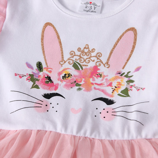 3-8T Rabbit Toddler Princess Tutu Dress Layered Cake Tulle Dress