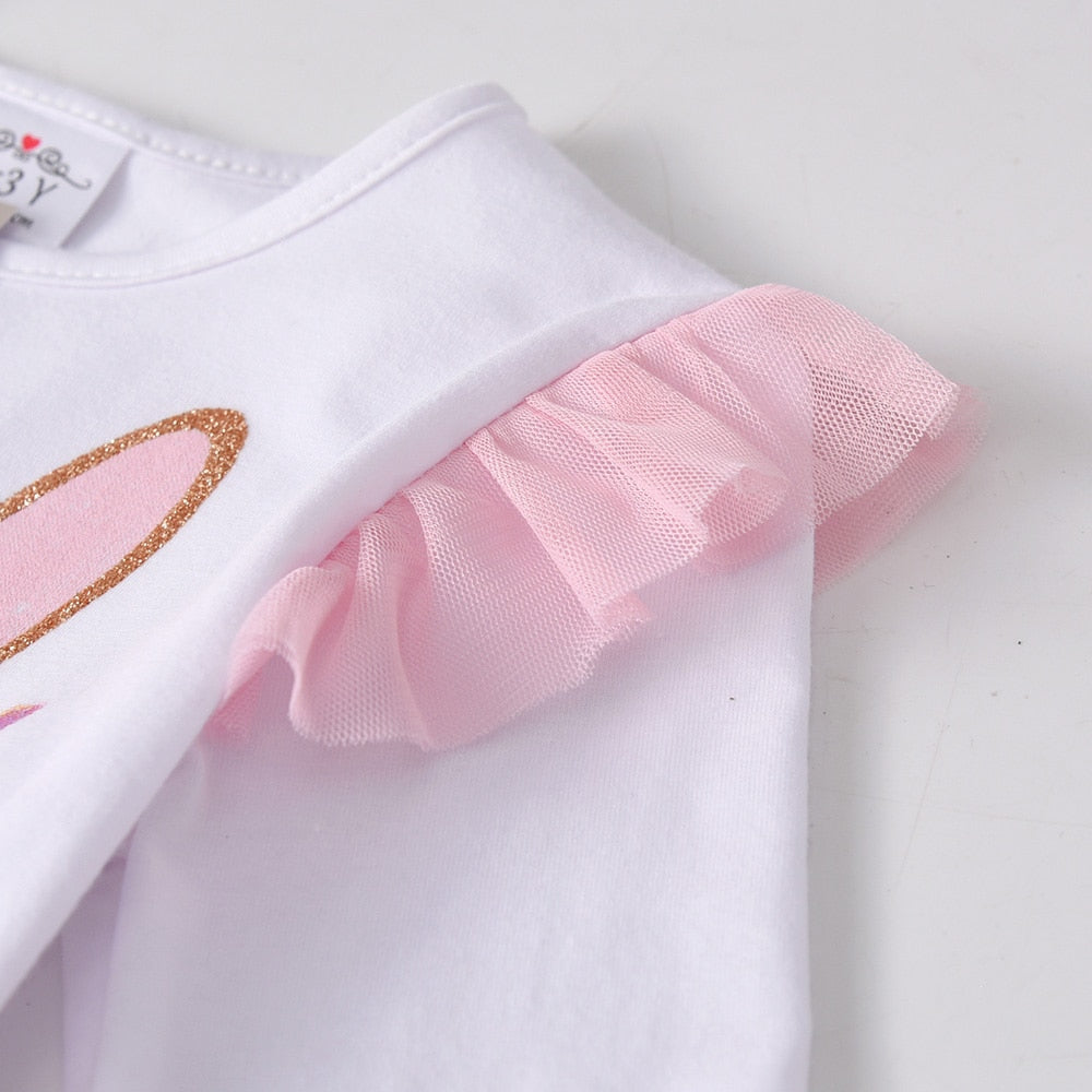3-8T Rabbit Toddler Princess Tutu Dress Layered Cake Tulle Dress