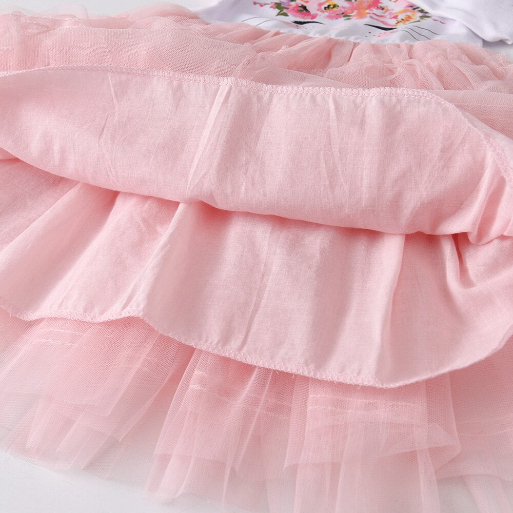 3-8T Rabbit Toddler Princess Tutu Dress Layered Cake Tulle Dress