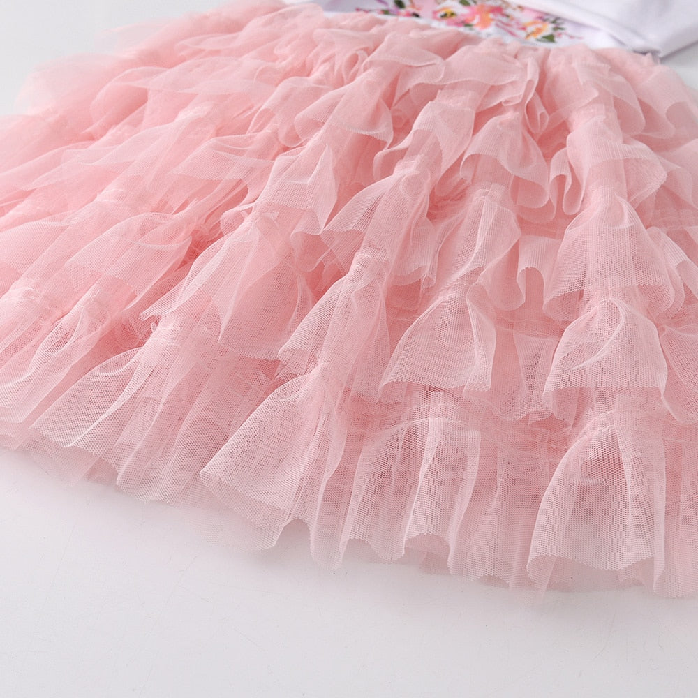 3-8T Rabbit Toddler Princess Tutu Dress Layered Cake Tulle Dress