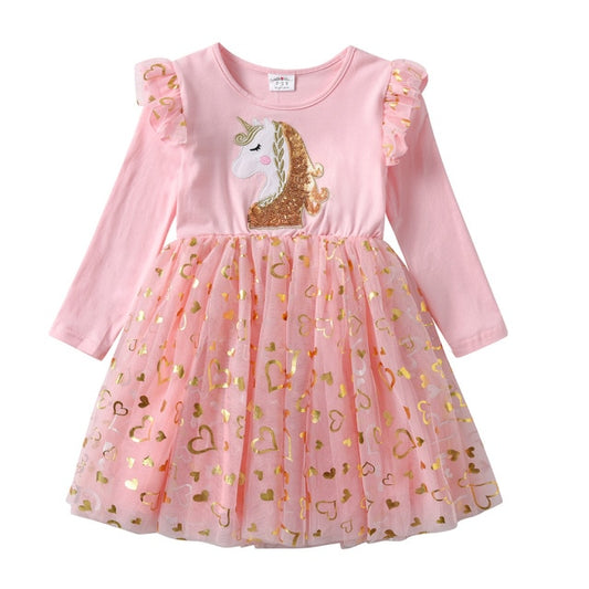 3-8T Princess Unicorn Toddler Tutu Girl Dress for Birthday Party Prom