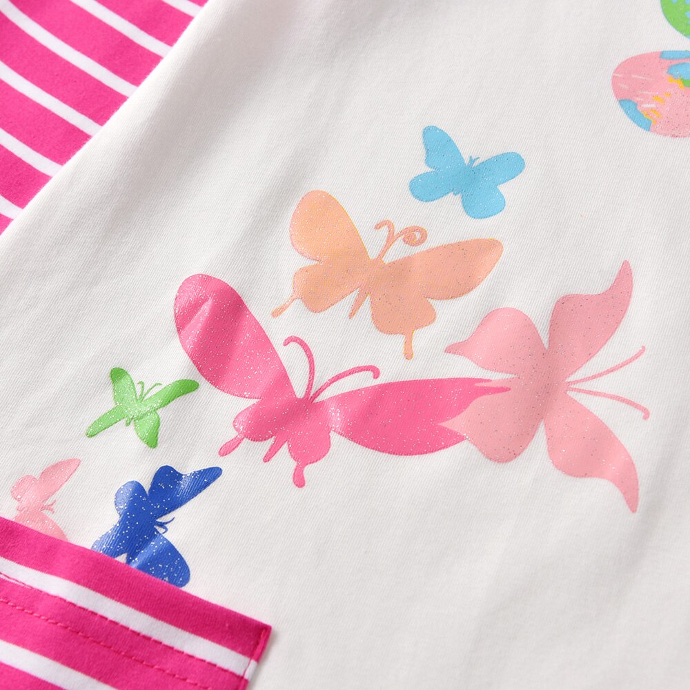 3-12T Princess Butterfly Toddler Casual A Line Cotton Girl Dress for Daily