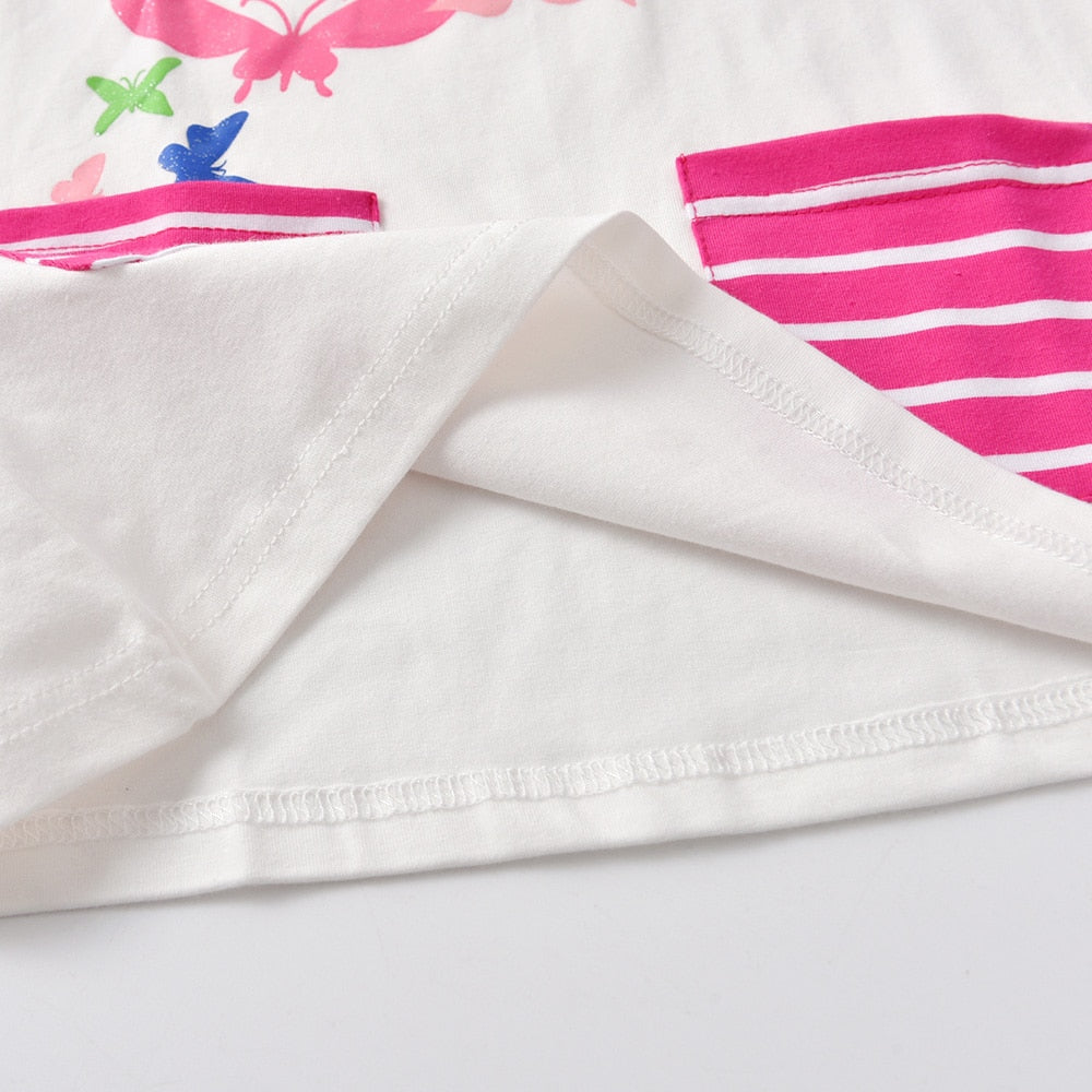 3-12T Princess Butterfly Toddler Casual A Line Cotton Girl Dress for Daily