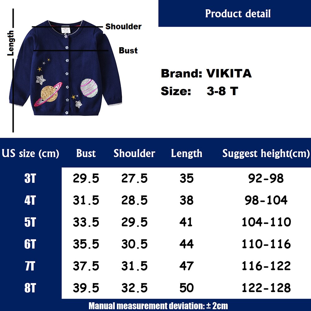 Planet Sequined Spring Autumn Knitted Cardigan Sweaters for Toddler Children Kids Outwear