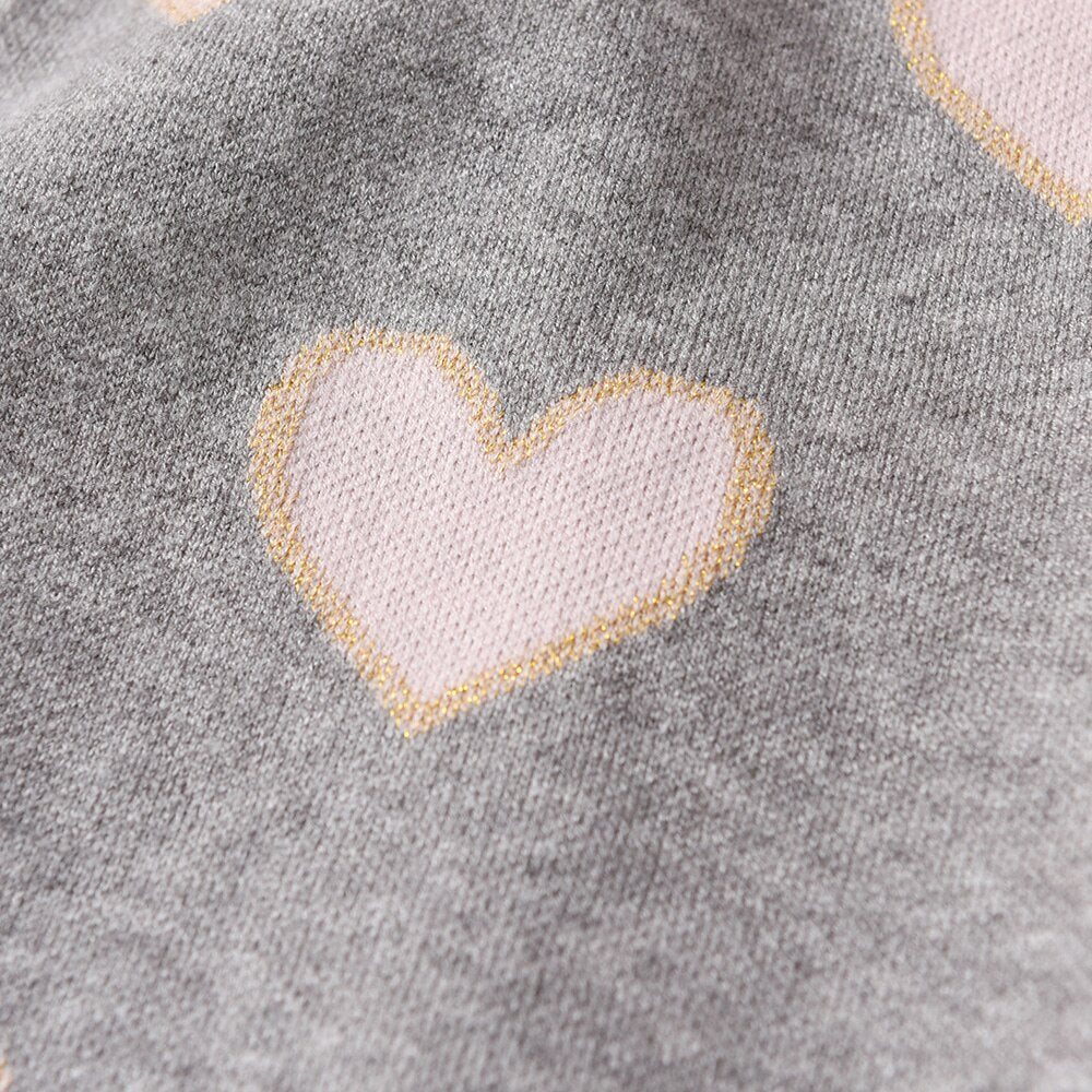 Love Pattern Girls Autumn Winter Cardigan Sweater Butterfly Knitted Outwear Toddler Coat
