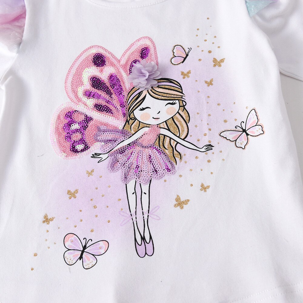 Cartoon Flower Fairy Cotton Toddler Girl Autumn Winter Long Sleeve T-Shirt Tops