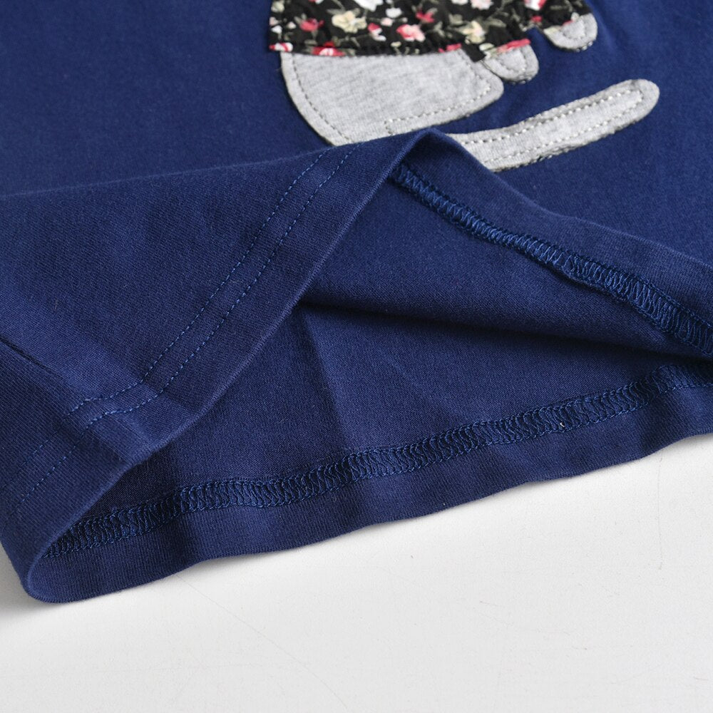 Flower Lovely Cat Girl Toddler Cotton T-Shirt Autumn Winter Long Sleeve Tops