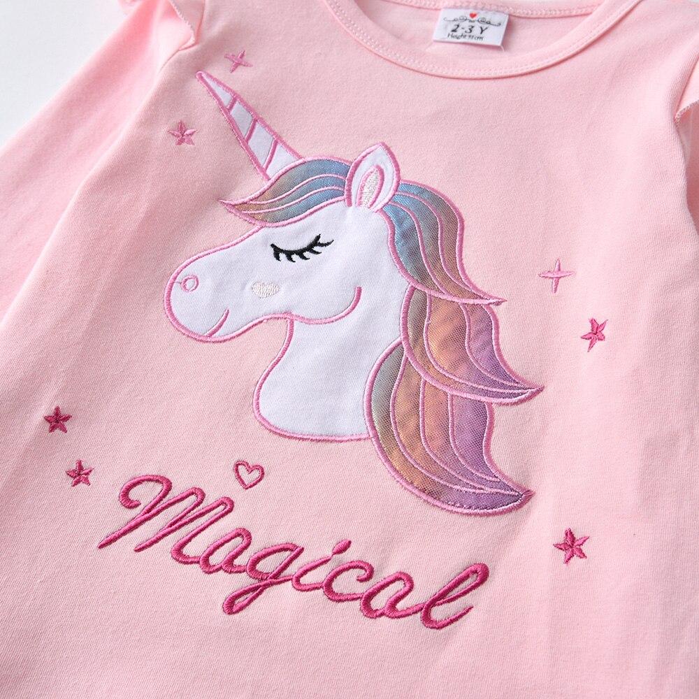 2PCS Girls Casual T-Shirts Sets Unicorn Tops for Girls Toddler