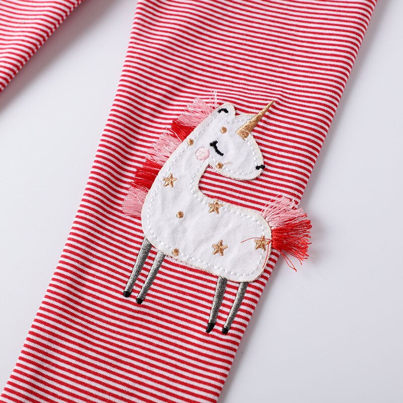 Unicorn Cartoon Striped  Legging Skinny Pants for Girl Toddler