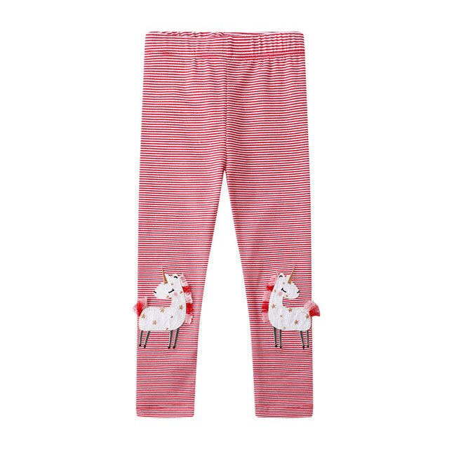 Unicorn Cartoon Striped  Legging Skinny Pants for Girl Toddler