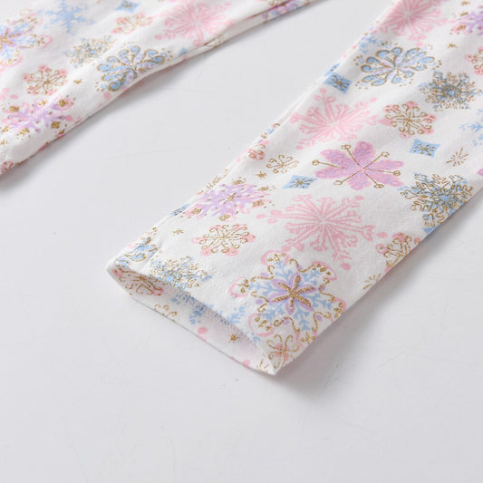 Snow Pattern Leggings Elastic Skinny Pencil Girl Toddler Pant