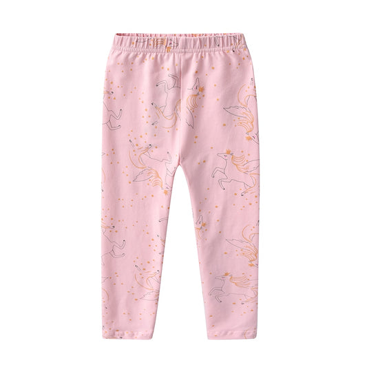 Unicorn Pattern Cartoon Girl Toddler Leggings Pants 3 to 8 Years