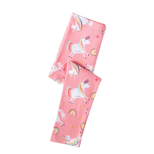 Cartoon Unicorn Girl Toddler Leggings Pants Fall Skinny Cotton Pant