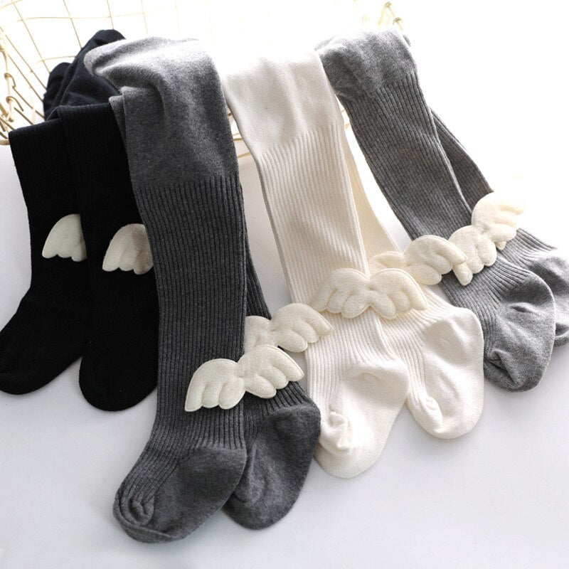Pantyhose Girl Tights Skinny Stockings Angel Wings Cotton Warm Tights Toddlers Knitted Stocking
