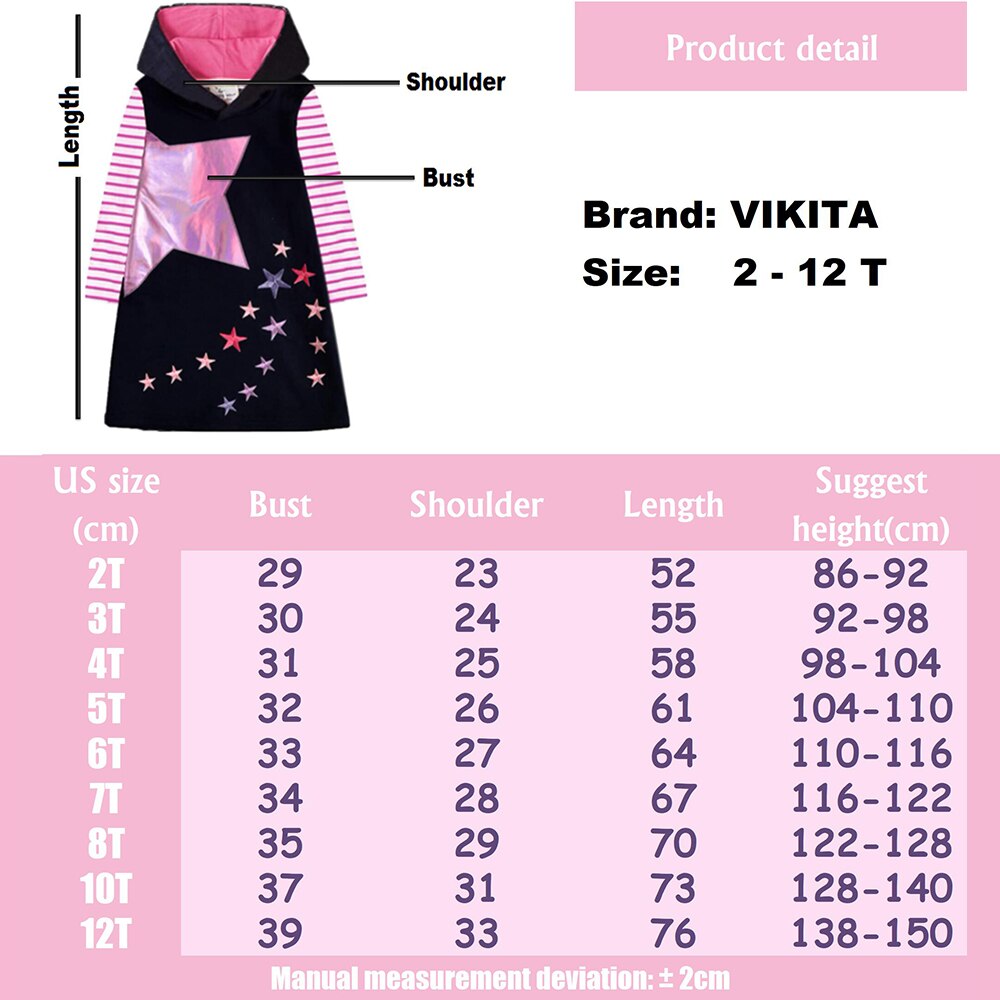 Girls Toddler Hooded Dress Star Embroidery Vestidos for Autumn Dresses
