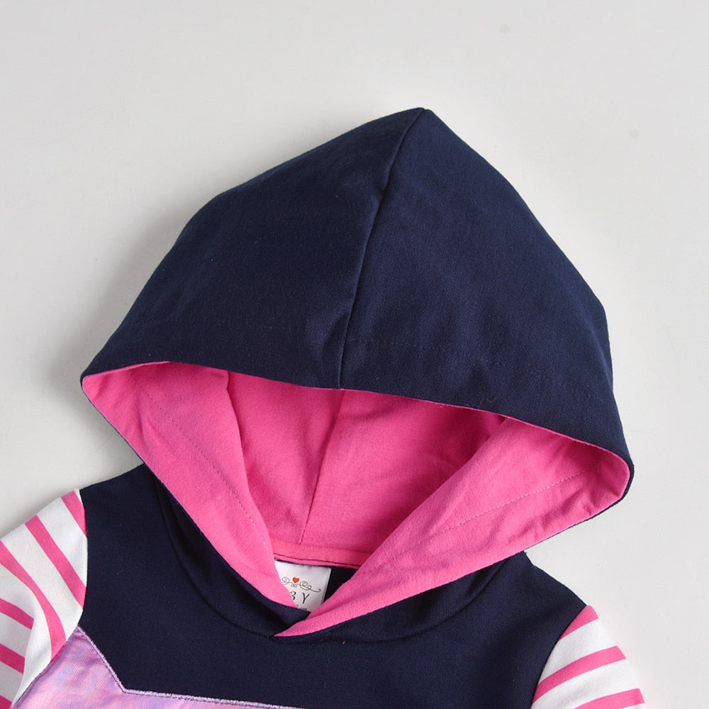 Girls Toddler Hooded Dress Star Embroidery Vestidos for Autumn Dresses