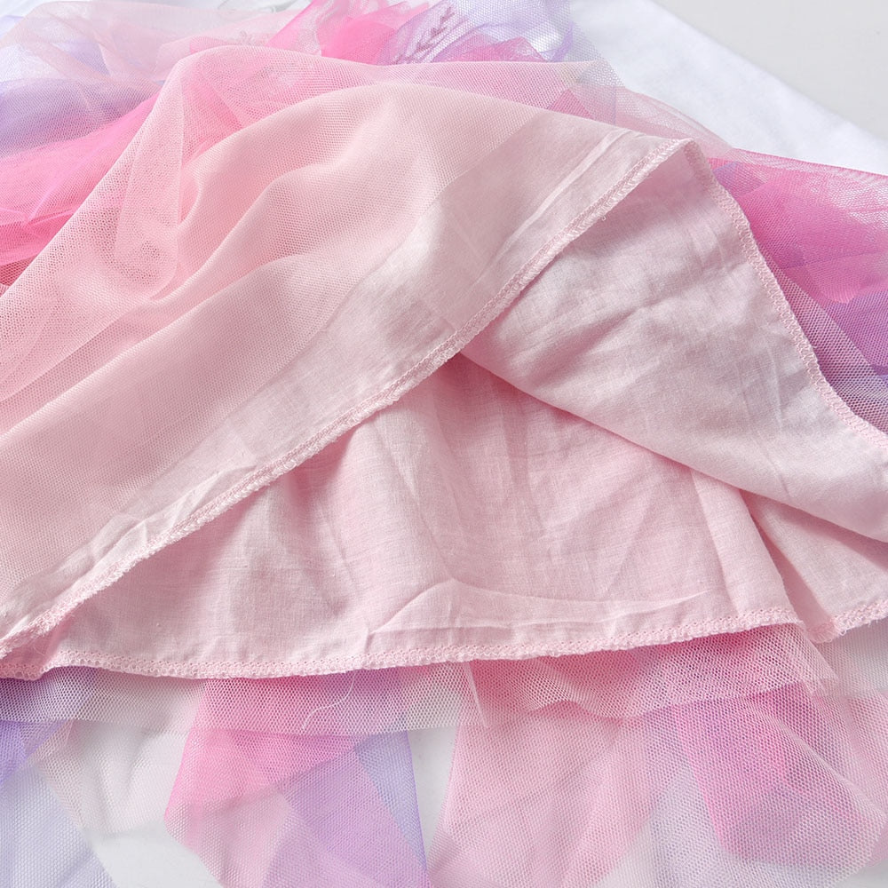 Unicorn with Flower  Toddler Tutu Dress Irregular Tulle Dress