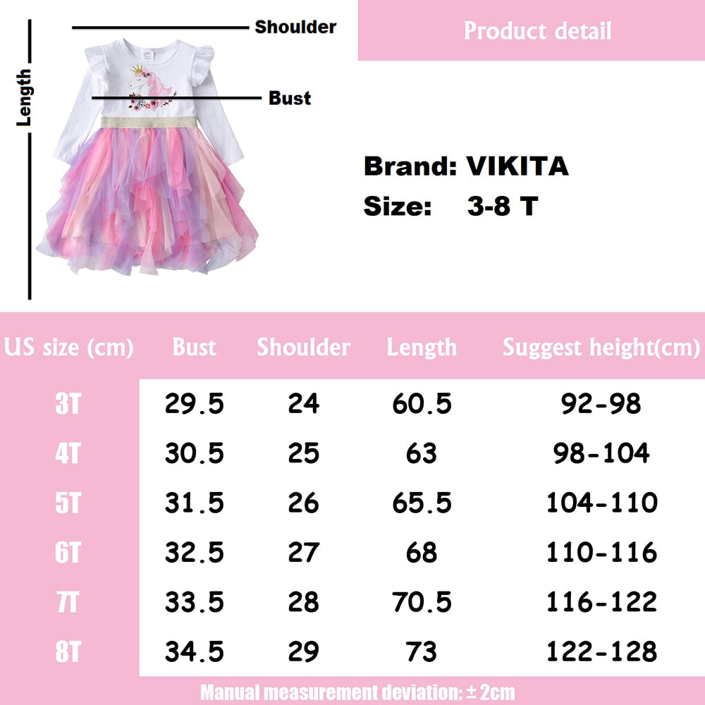 Unicorn with Flower  Toddler Tutu Dress Irregular Tulle Dress