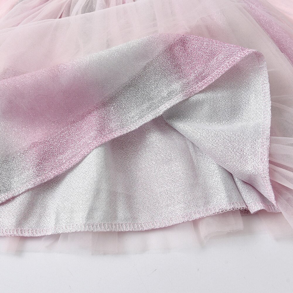 Butterfly Bow Princess Girl Toddler Pink Casual Long Sleeve Tutu Dress