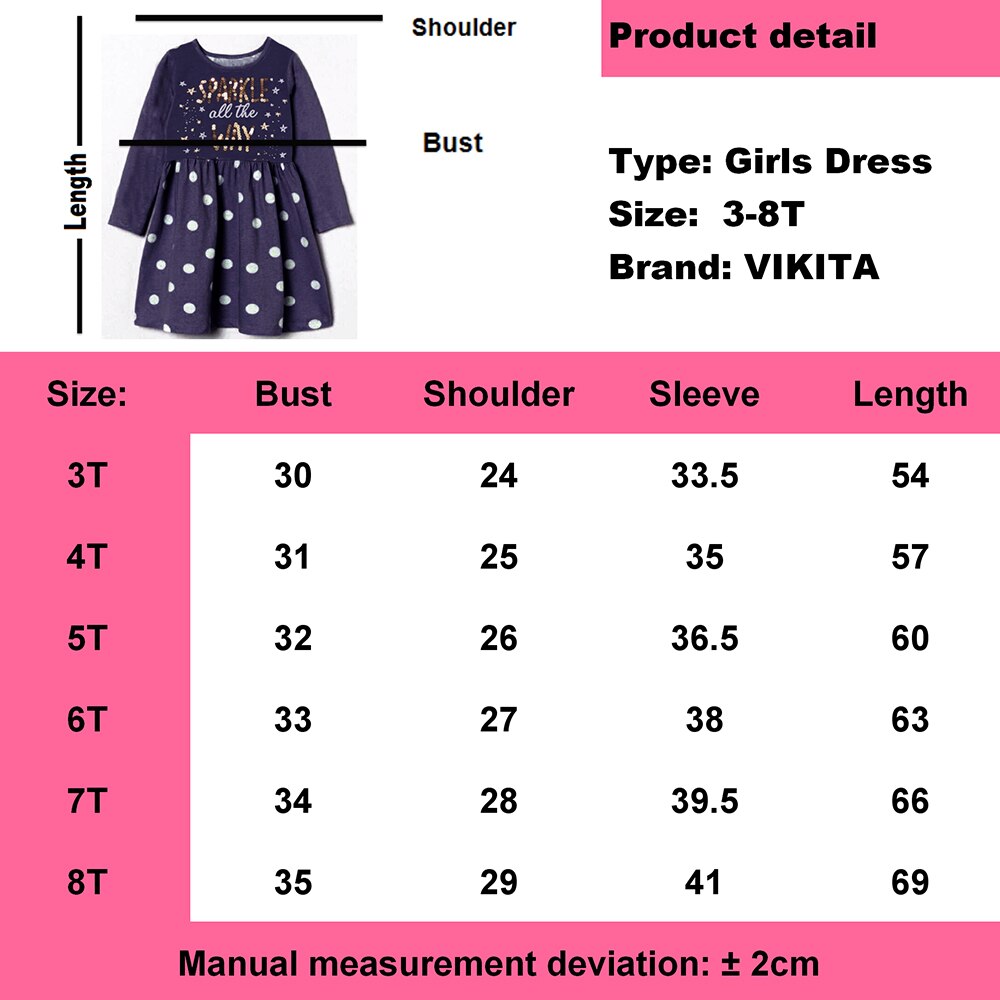 Cute Rabbit & Moon Girl Toddler Long Sleeve Dot Dress