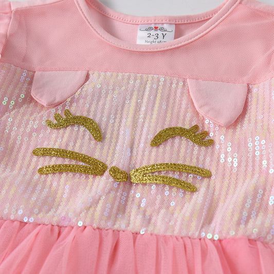 Little Cute Rabbit Girl Toddler Long Sleeve Tutu Dress for Gift