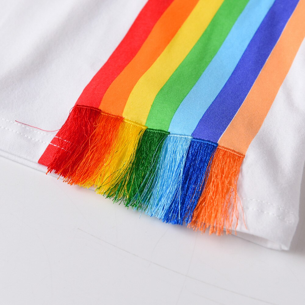 Sunshine Rainbow Pattern Girl Toddler Cotton Long Sleeve T-Shirt Tops