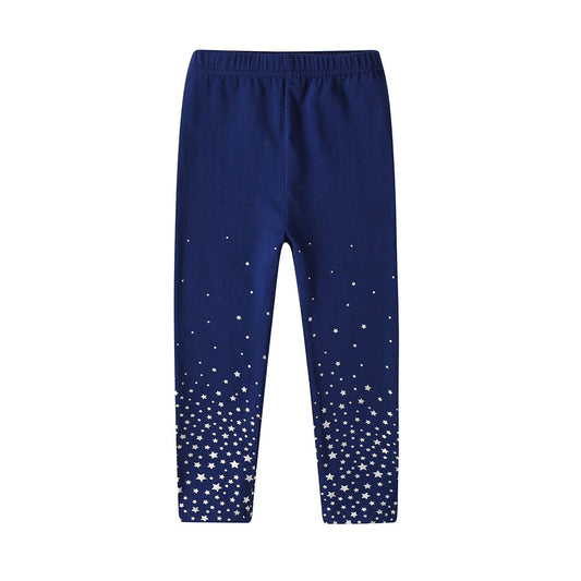 Star Printed Girt Toddler Pants Elastic Skinny Pencil Pants Cotton Trouser