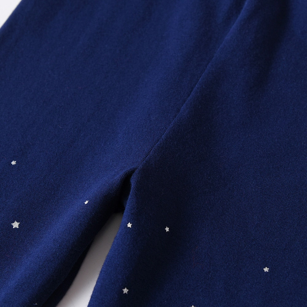 Star Printed Girt Toddler Pants Elastic Skinny Pencil Pants Cotton Trouser
