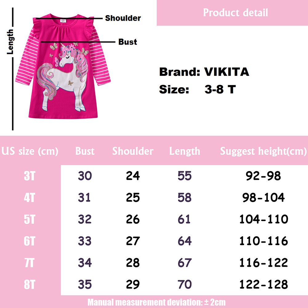 Cartoon Unicorn with Butterfly Girl Toddler A Line Cotton Dress