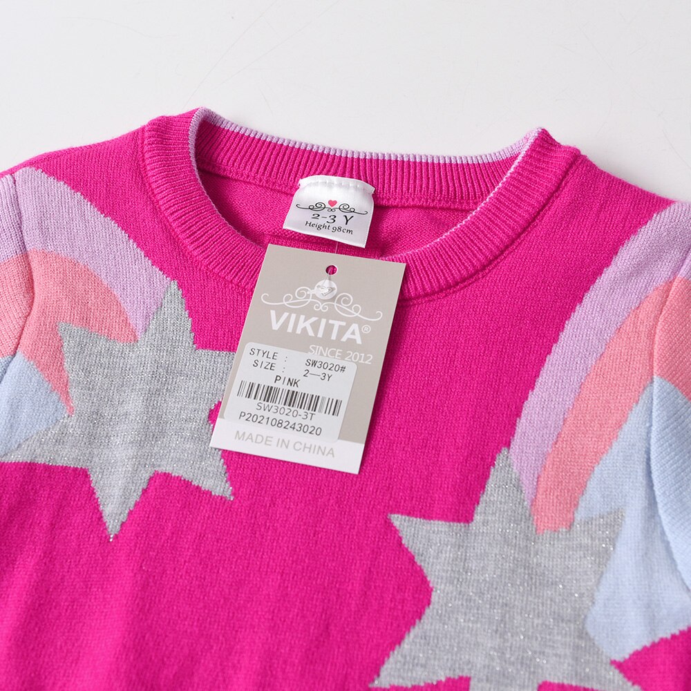 Comet Star Long Sleeve Girl Toddler Autumen Winter Cotton Pullover Sweater