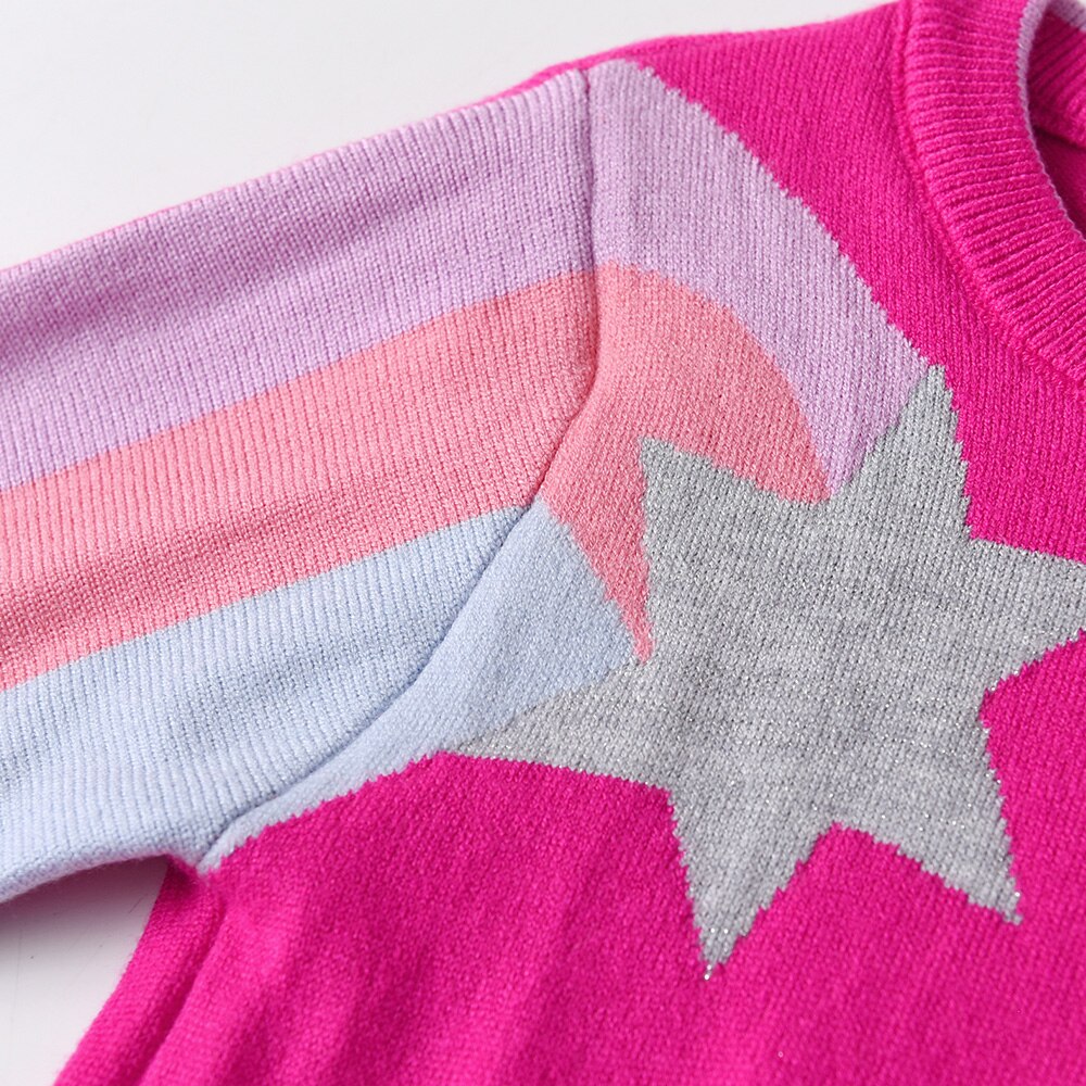 Comet Star Long Sleeve Girl Toddler Autumen Winter Cotton Pullover Sweater