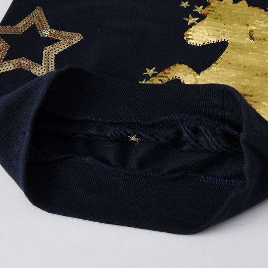Sequins Unicorn Star Girl Toddler Sweatshirt Long Sleeve 3-8T Girl's Pullover Sweatshirts