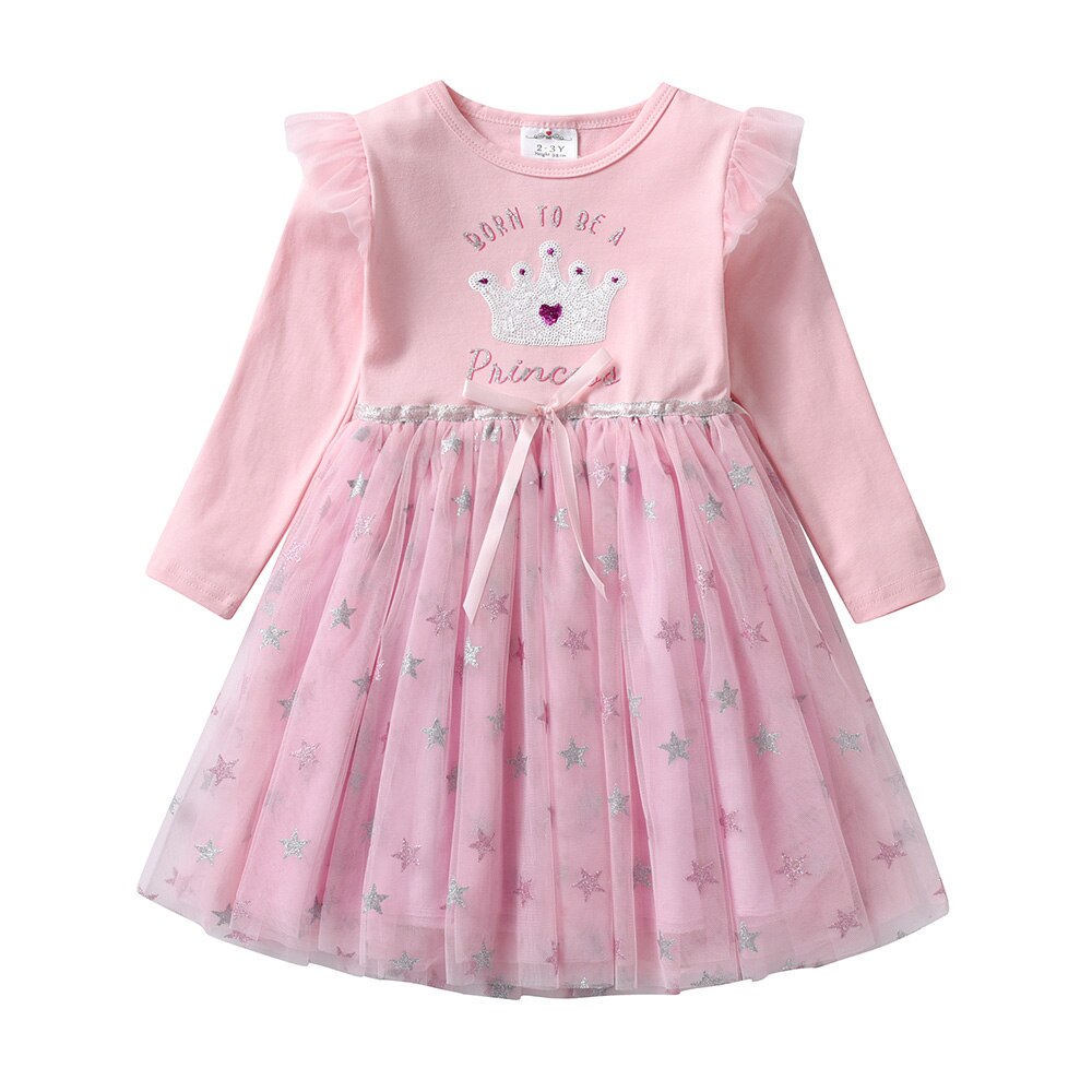Sequins Princess Star Bottom Tulle Gathered Tutu Dress for Girl Toddler 3-8T