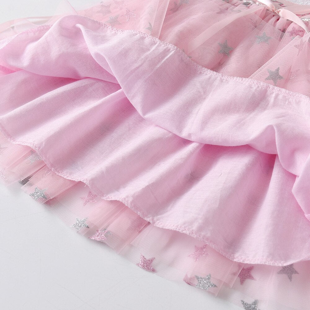 Sequins Princess Star Bottom Tulle Gathered Tutu Dress for Girl Toddler 3-8T