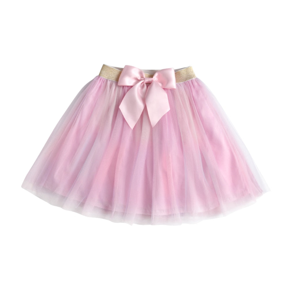 Butterfly Print Sweatshirt and Pink Bowknot Tutu Skirt Girl Toddler Clothing Sets