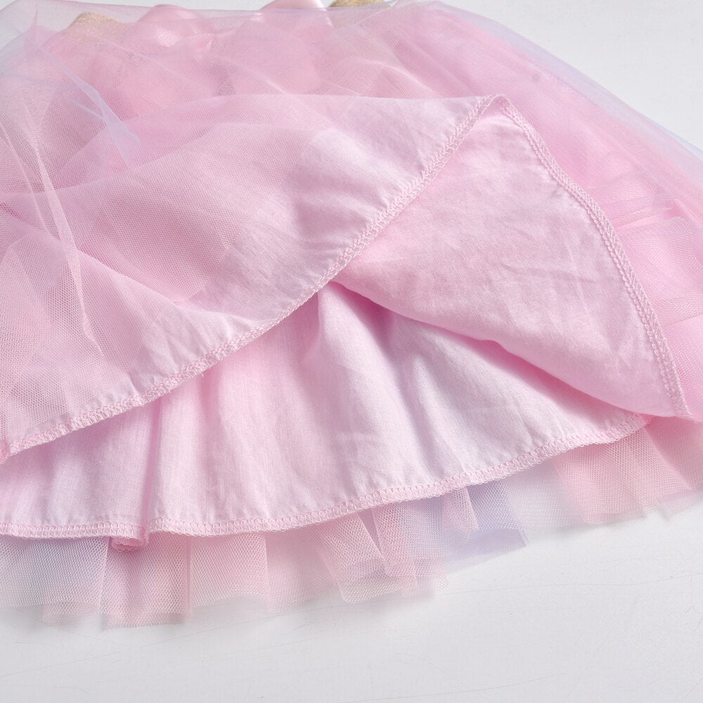 Butterfly Print Sweatshirt and Pink Bowknot Tutu Skirt Girl Toddler Clothing Sets