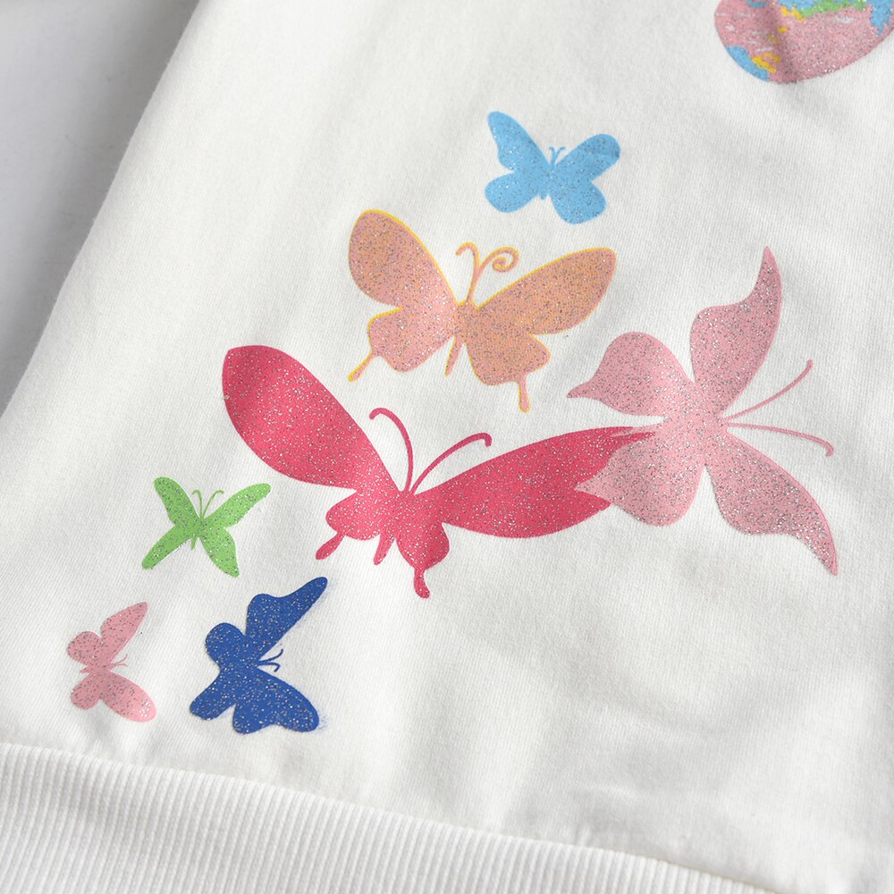 Butterfly Sweatshirt Tops and Little Star Leggings Pants Girl Toddler Clothing Set