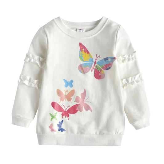 Butterfly Sweatshirt and Leggings Pants Girl Toddler Clothing Sets 3-8T